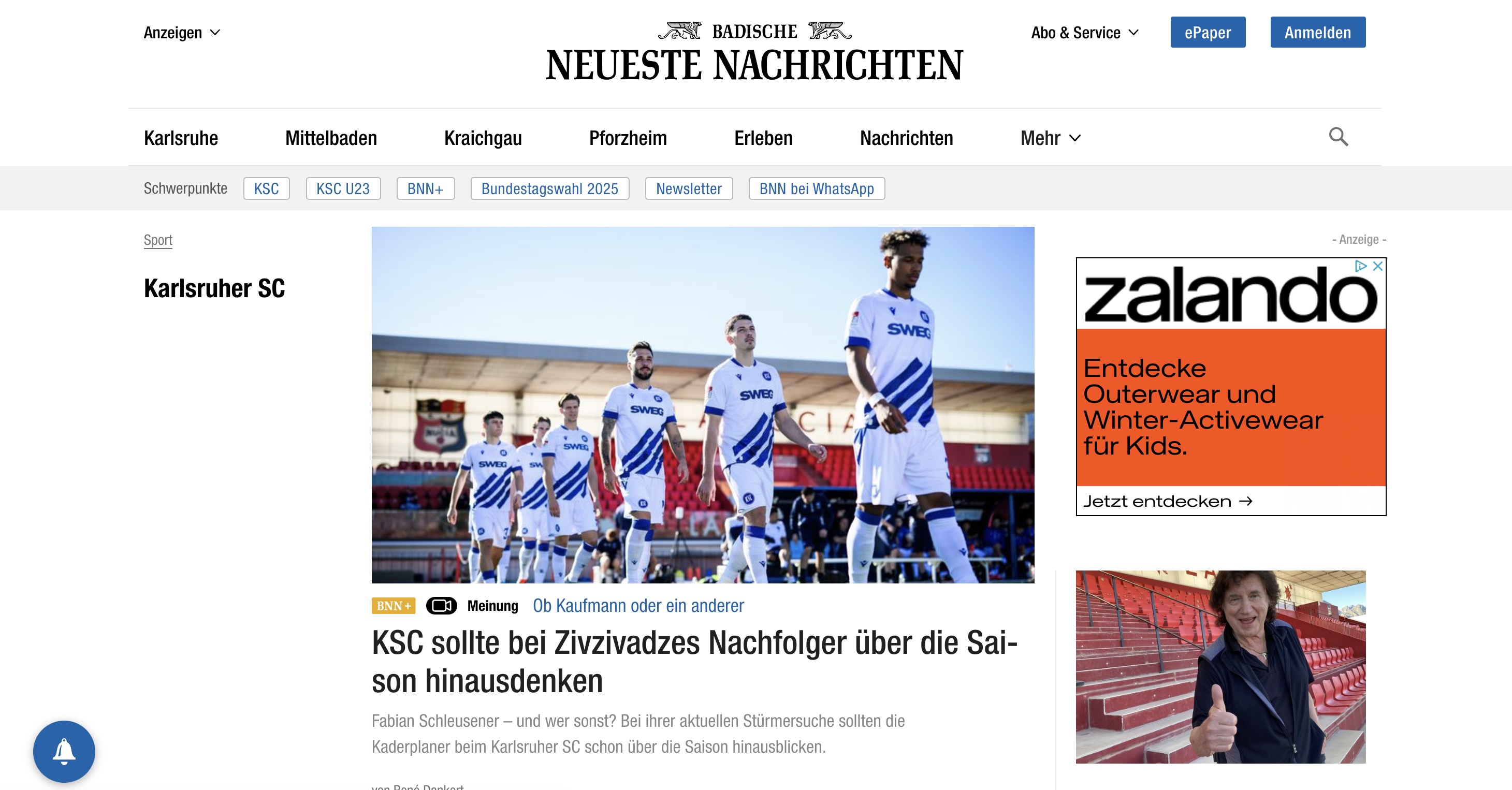 Homepage BNN.de - Badische Neueste Nachrichten